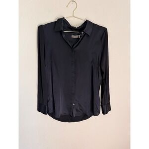 MINT VELVET Blue Silk Front Shirt Size M